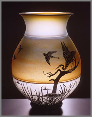 heron vase